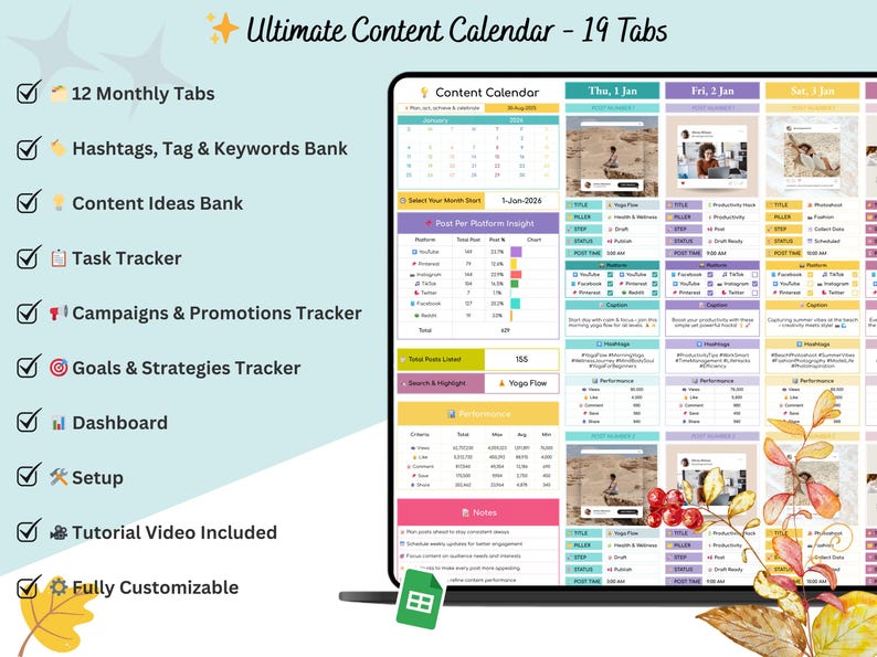 Content Calendar - content calendar spreadsheet - social media content calendar - social media calendar - social media content planner - content tracker  - social media tracker - social media manager - social media - social media content - content organizer - social media planner - content creator - social media posts - social media plan - content planner - social media kit - media kit - content planner canva - content planner template - content calendar planners - notion content calendar