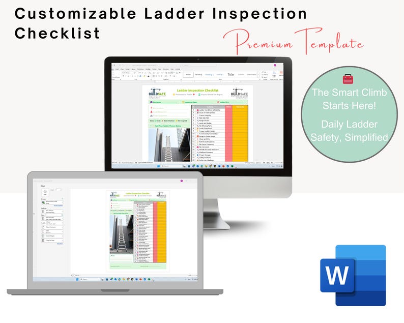 Ladders Inspection Checklist - Ladder Inspection Form - Ladder Safety ...
