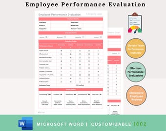 Employee Performance Evaluation Form - Performance Review - Performance  Appraisal - Evaluation Form - Annual Performance Review - HR Forms