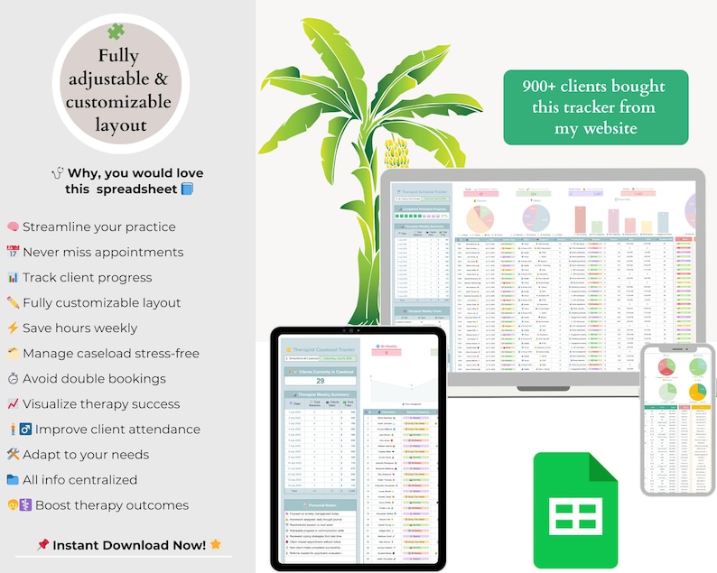 Therapist Client Tracker - Therapist Scheduler - Therapist Caseload ...