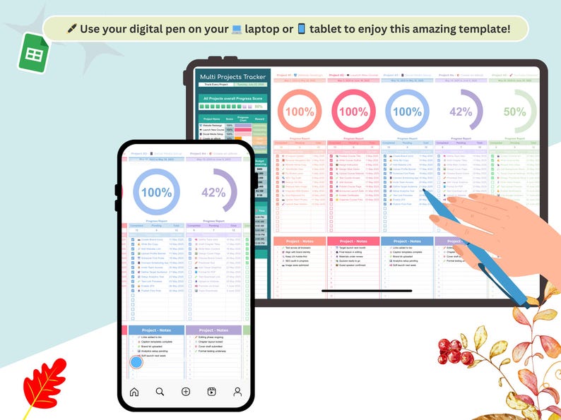Multiple Projects Tracker - multi projects - projects tracker - multi phase project - project task tracker - project time tracker - projects tracking - project tracker - project cost tracker- project management - project planner - project plan - project manager - project timeline - project tasks - project task planner - project spreadsheet - project planning - multiple project - project planner pdf - project planner goodntoes - multi project management - project tracking - projects dashboard
