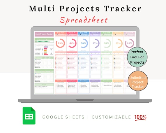 Multi Projects Tracker - Project Task Tracker - Project Tracker - Project Organizer - Multiple Project - Project Planner -Project Management