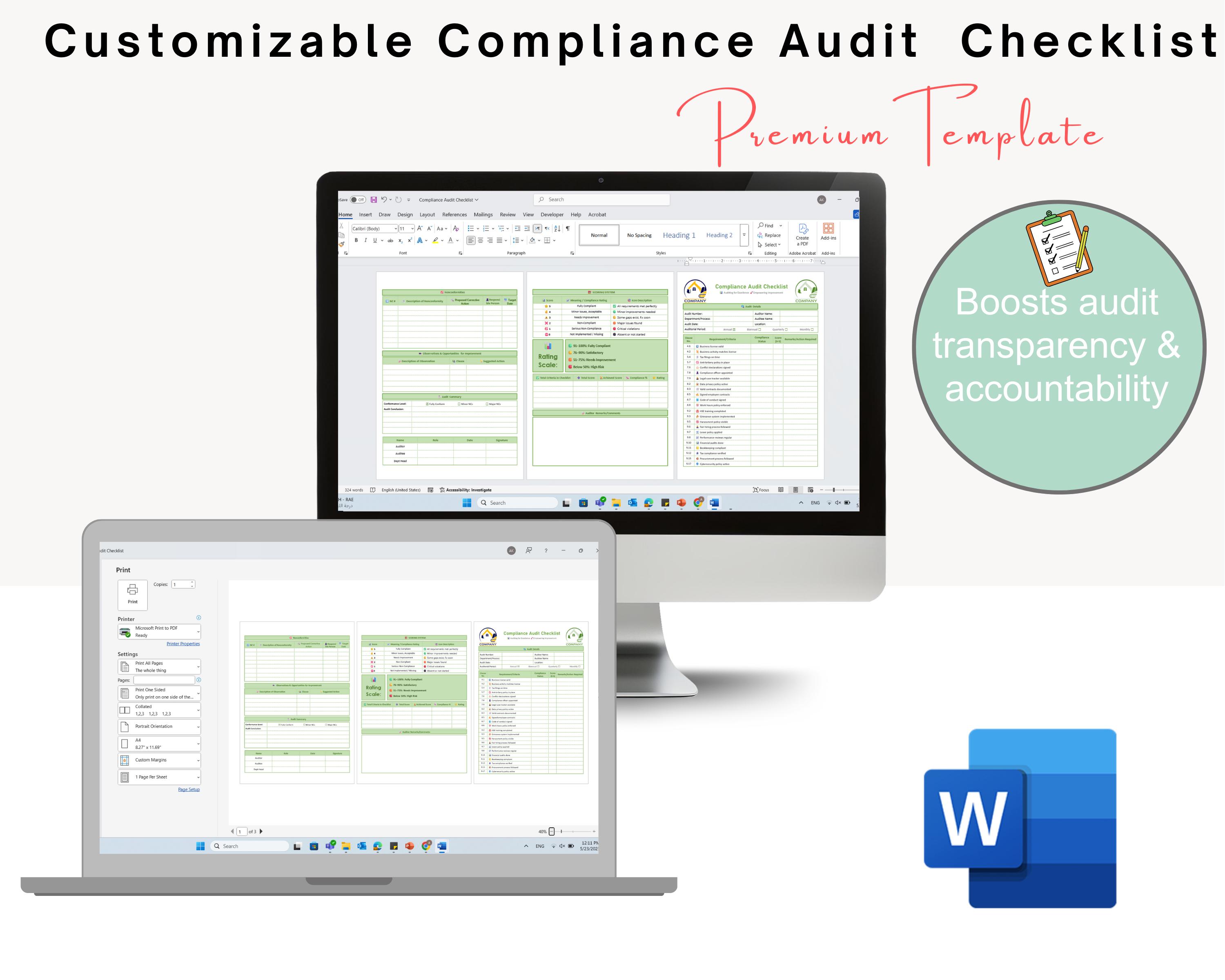 Compliance Audit Checklist - Compliance Audit Template - HR Compliance ...