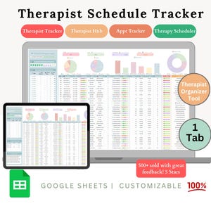 Therapist Scheduler - Therapist appointment tracker - therapist schedule - therapist organizer - therapist planners - therapist calendar