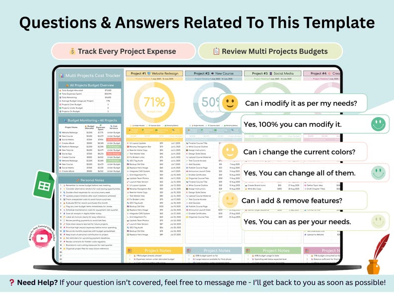 Project Cost Tracker - Multi Project Cost Tracker - Project Budget ...