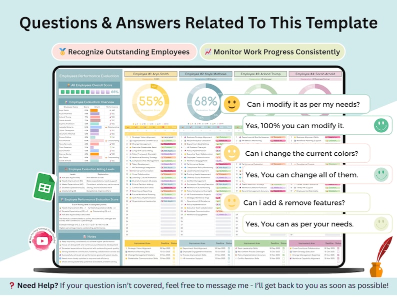 Performance Evaluation Spreadsheet - performance review template - performance review - employee recognition - performance tracker - HR- employee of the month- employee review form - employee appreciation - employee performance - employee review - employee review form - human resources - hr templates - hr forms - employee award - employee management - hr template - hr spreadsheet - hr tracker - hr documents - hr template - hr management - hr template bundle - employee tracker