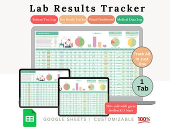 Lab Result Tracker - lab test results - lab tracker - lab test tracker - lab results - google sheets lab tracker - lab results spreadsheet