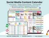 Content Calendar - content calendar spreadsheet - social media content calendar - social media calendar - social media content planner