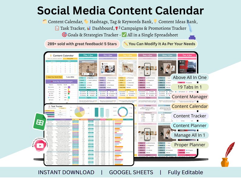 Content Calendar - content calendar spreadsheet - social media content calendar - social media calendar - social media content planner - content tracker  - social media tracker - social media manager - social media - social media content - content organizer - social media planner - content creator - social media posts - social media plan - content planner - social media kit - media kit - content planner canva - content planner template - content calendar planners - notion content calendar