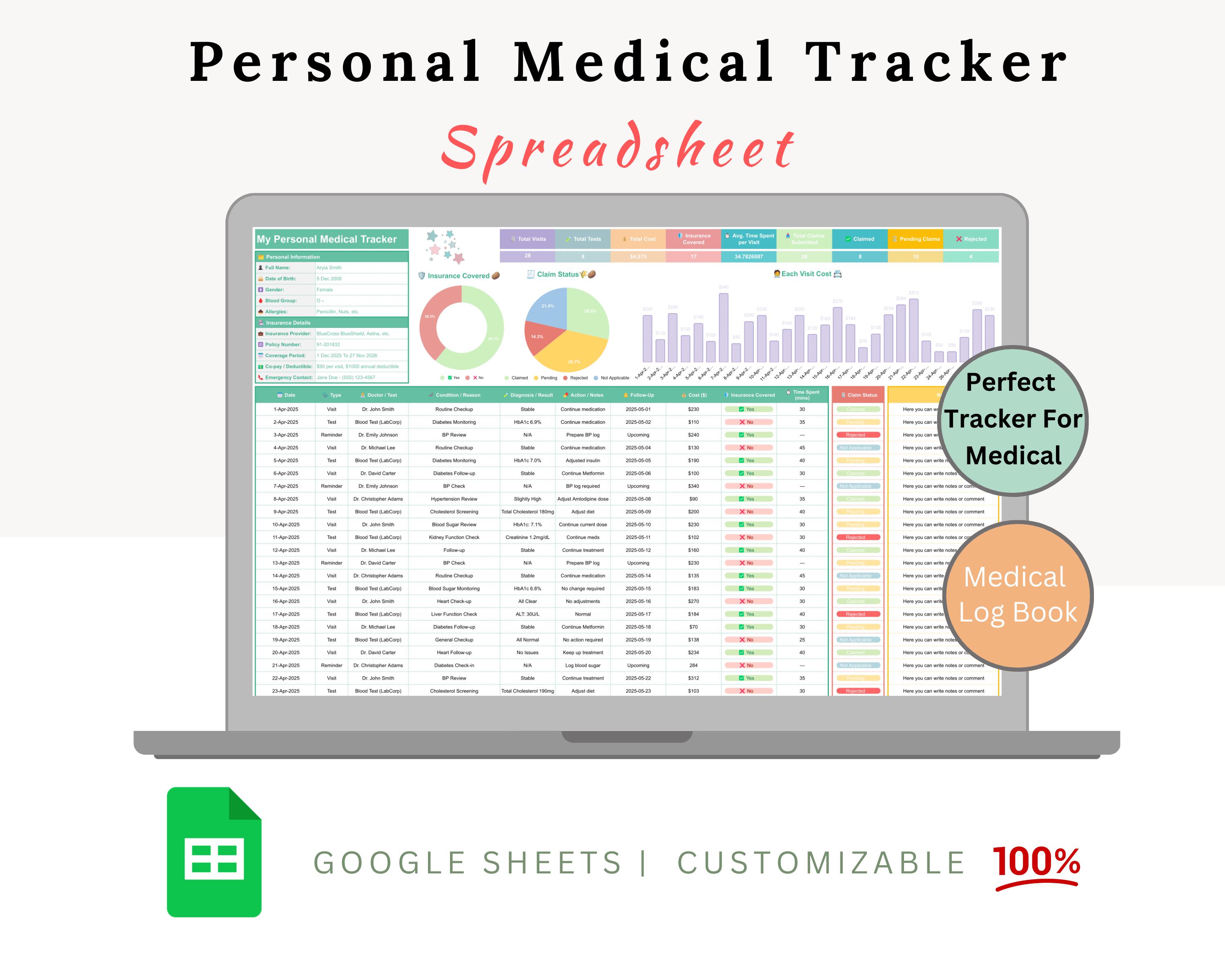 Personal Medical Tracker - Medical Tracker - Medication Tracker ...