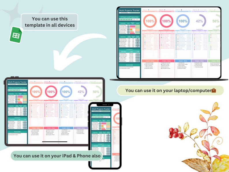 Multiple Projects Tracker - multi projects - projects tracker - multi phase project - project task tracker - project time tracker - projects tracking - project tracker - project cost tracker- project management - project planner - project plan - project manager - project timeline - project tasks - project task planner - project spreadsheet - project planning - multiple project - project planner pdf - project planner goodntoes - multi project management - project tracking - projects dashboard