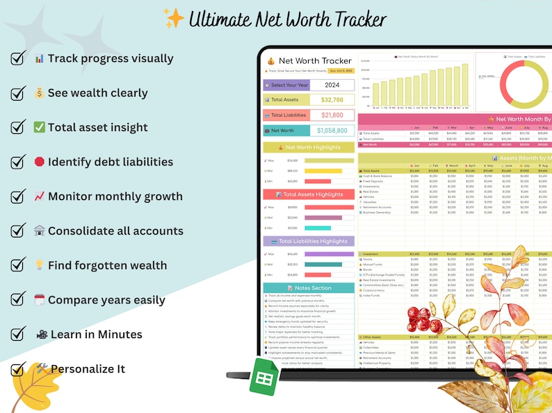 Net Worth Calculator - Net Worth Tracker - Personal Finance Planner ...