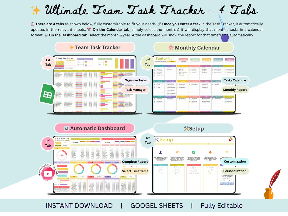 Team Task Tracker - Team Task Tracker Google Sheets - Task Tracker ...