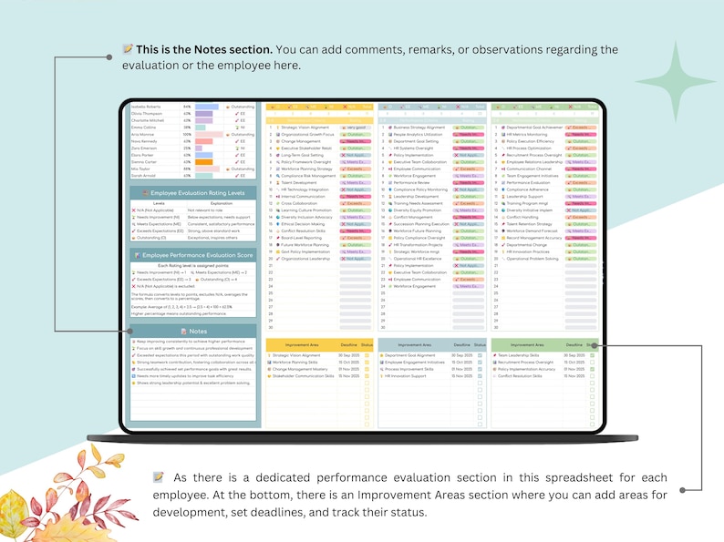 Performance Evaluation Spreadsheet - performance review template - performance review - employee recognition - performance tracker - HR- employee of the month- employee review form - employee appreciation - employee performance - employee review - employee review form - human resources - hr templates - hr forms - employee award - employee management - hr template - hr spreadsheet - hr tracker - hr documents - hr template - hr management - hr template bundle - employee tracker