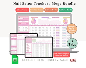 Nail Salon Tracker Mega Bundle: Client Database & Schedule (Google Sheets Template)