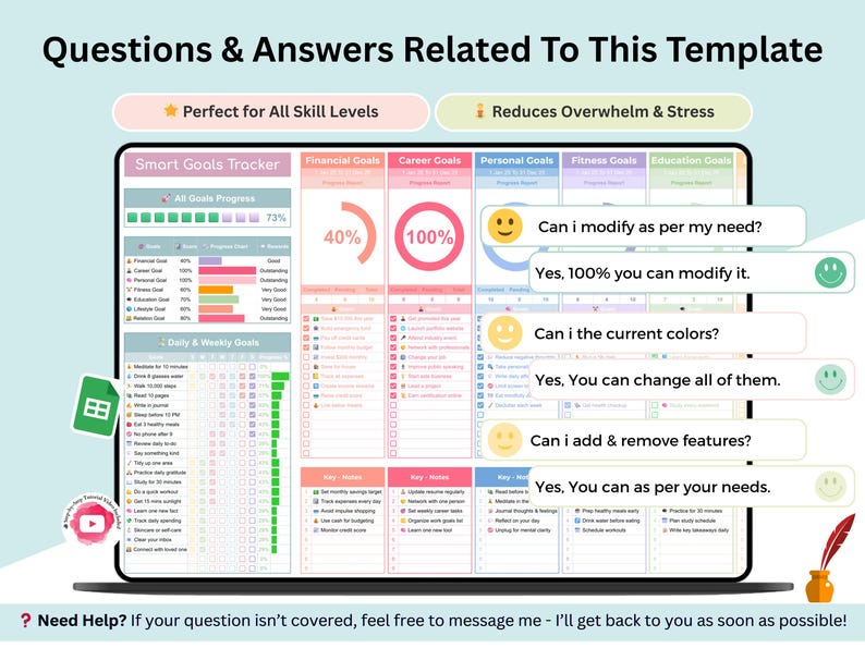 Smart Goal Tracker - goals tracker - goals tracker google sheets - goals spreadsheet - smart goals template - goal spreadsheet - Goal Setting - goals planner - goals tracker excel - goals sheet - smart goals - quarterly goals - monthly goals - yearly goals - fitness goals - personal goals - weekly goal tracker - savings goal tracker - life goal planner - goal action plan - goal tracker - goals planner - smart goals - monthly goals - quarterly goals - goals planner - goal planner - business goals