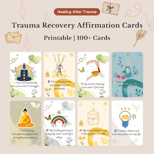 Afirmações para recuperação de traumas - Recuperação de traumas - Cartões de afirmação de cura - Diário de autocura - Cartões de cura de traumas - PDF de autocura