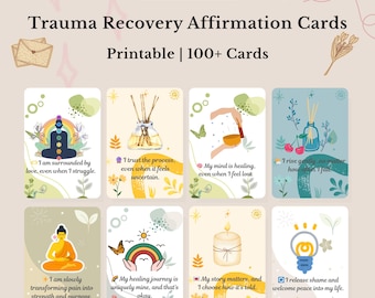Trauma Recovery Affirmations - Trauma Recovery - healing affirmation cards - Self-healing journal - trauma healing cards - self healing pdf