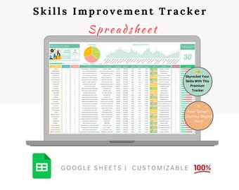 Skills Improvement Tracker: Personal & Professional Growth (Google Sheets)