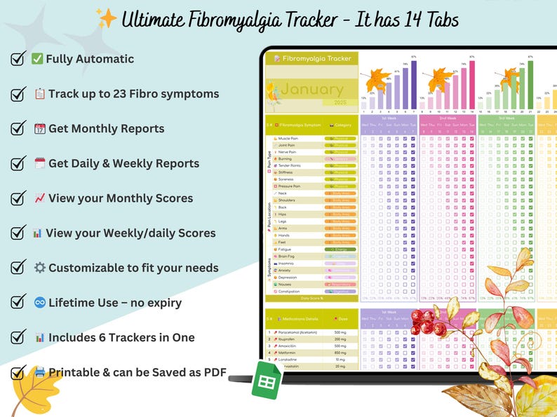 Fibromyalgia Planner - symptom tracker - Fibromyalgia tracker - Fibromyalgia - chronic illness - chronic pain - chronic pain tracker - fibro - chronic illness log - medicine tracker - Trigger tracker - headache tracker - medicine organizer - medication tracker - daily mood tracker - mood tracker - pain tracker - fibromyalgia pain - fibromyalgia warrior - fibromyalgia awareness - fibromyalgia gift - fibromyalgia diary - chronic illness log - Trigger tracker - medicine tracker - symptoms tracker