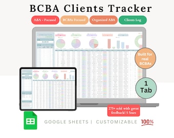 Rastreador de clientes BCBA - Rastreador BCBA - Planificador ABA - Recursos BCBA - Planificador digital BCBA - Organizador BCBA - BCBA - Planificador BCBA
