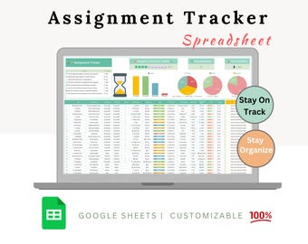 Assignment Tracker - Assignment Tracker Google - Assignment Tracker Notebook - Excel Assignment Tracker - Student Planner - College Planner