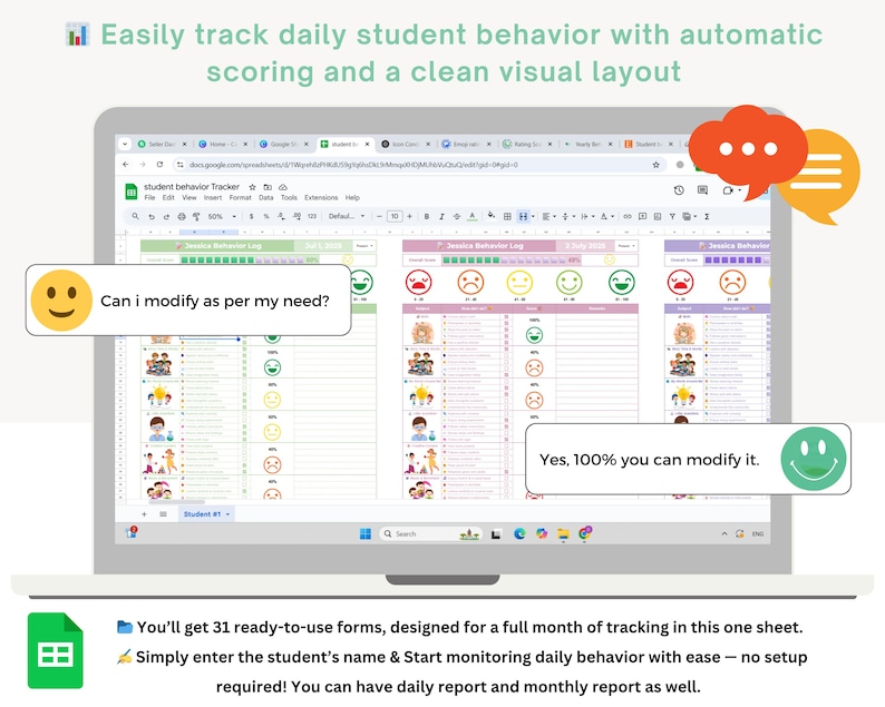 Student Behavior Tracker - Student Behavior Chart - Student Tracker ...