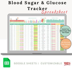 Blood Sugar & Glucose Tracker - Blood Glucose Tracker - Diabetes Tracker - Sugar Monitoring - Glucose Levels - Blood Sugar Tracker