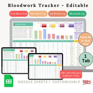 Bloodwork Tracker - Bluttest Tracker - Bluttest Tracker - Testergebnisse Tracker - Bluttest Ergebnisse - Bluttest
