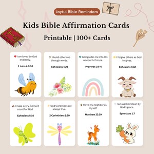 Karty z afirmacjami biblijnymi - karty z afirmacjami biblijnymi dla dzieci - cyfrowe karty z afirmacjami biblijnymi dla dzieci - karta z wersetem biblijnym