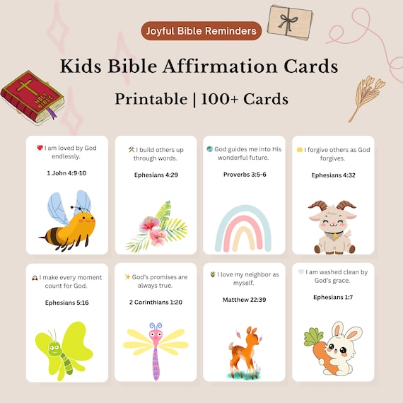 Bible Affirmation Cards - bible affirmation cards kids -bible affirmation cards digital - kids bible affirmation cards - bible verse card