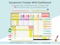 Symptoms tracker - symptom tracker monthly - symptom tracker google sheets - adhd symptom tracker - medical symptom tracker - symptom log product logo