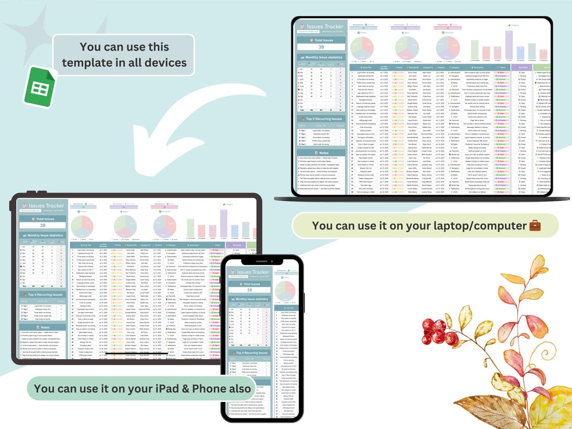 Problem Tracker Card Issues Tracker - Problem Tracking - Issues and Concerns - Project Risk ...