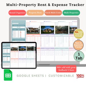 Rental Property Tracker - Landlord spreadsheet - Property rental tracker - Rent payment tracker - Rent property log - Rent spreadsheet