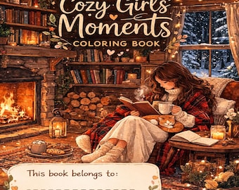 Cozy girl coloring Cozy Girl Moments Coloring Book for Adults 170 Illustration of Relaxing Girl Scenes Anti-Stress Art Therapy cozy coloring