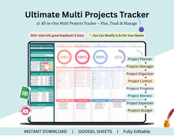 Multiple Projects Tracker - multi projects - projects tracker - multi phase project - project task tracker - project time tracker