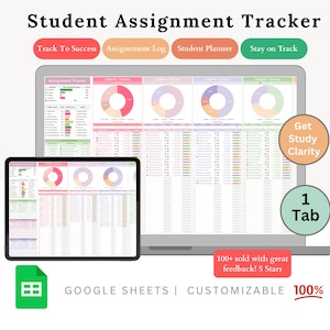 Student Assignment Tracker - assignment tracker - student tracker - assignment planner - assignment organizer - assignment calendar