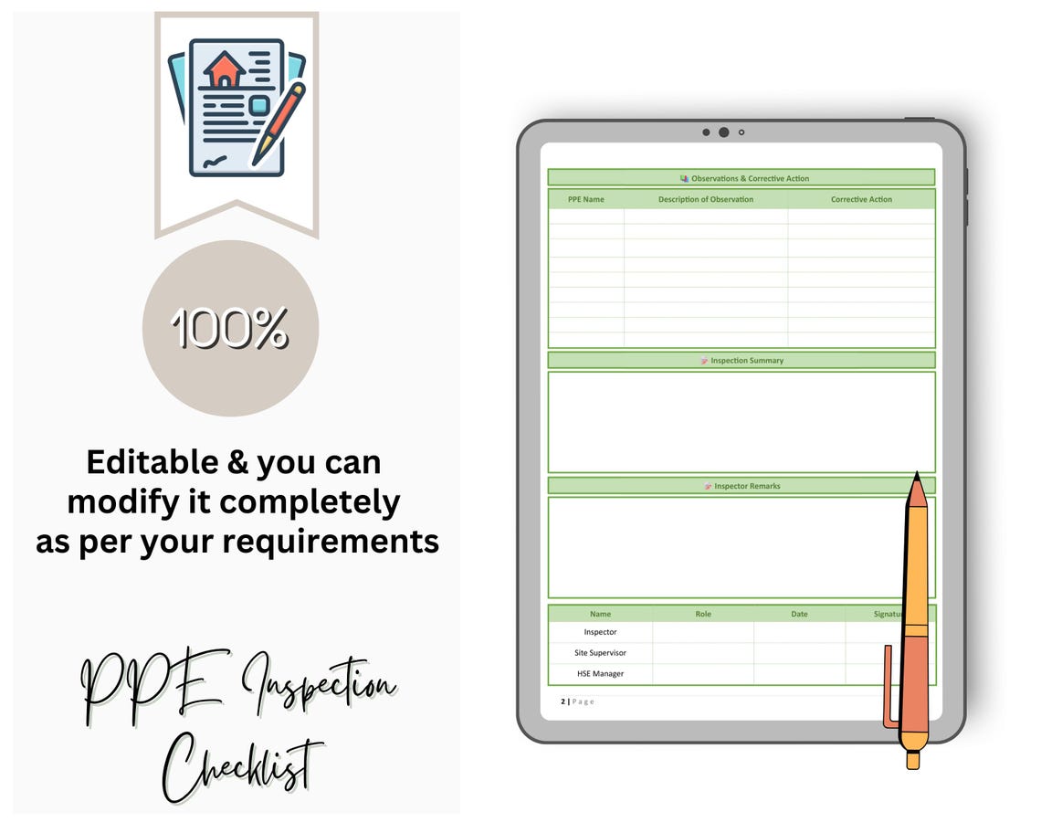 Ppe Routine Inspection Checklist PPE Inspection Checklist - PPE Inspection - Ppe Checklist - Ppe Audit ...