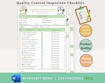 Quality Control Checklist: Manufacturing QC Audit Template (Printable PDF)