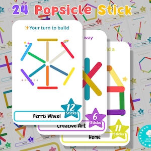 Popsicle Sticks preschool printable Shapes Activity Game for Toddlers Montessori Printable Activities for Kids Homeschool Resources