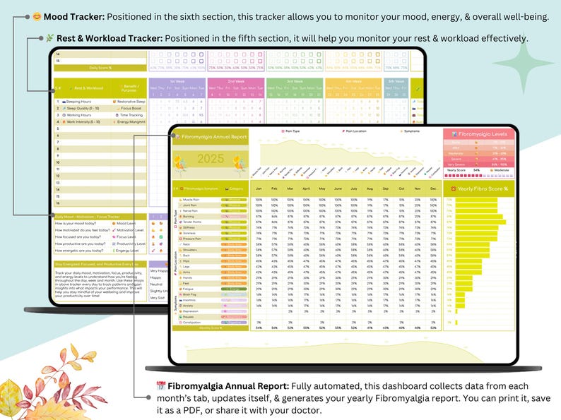 Fibromyalgia Planner - symptom tracker - Fibromyalgia tracker - Fibromyalgia - chronic illness - chronic pain - chronic pain tracker - fibro - chronic illness log - medicine tracker - Trigger tracker - headache tracker - medicine organizer - medication tracker - daily mood tracker - mood tracker - pain tracker - fibromyalgia pain - fibromyalgia warrior - fibromyalgia awareness - fibromyalgia gift - fibromyalgia diary - chronic illness log - Trigger tracker - medicine tracker - symptoms tracker