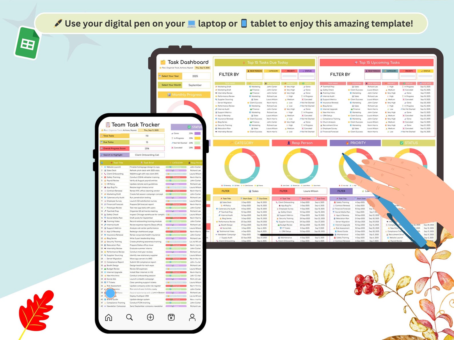 Team Task Tracker - Team Task Tracker Google Sheets - Task Tracker ...