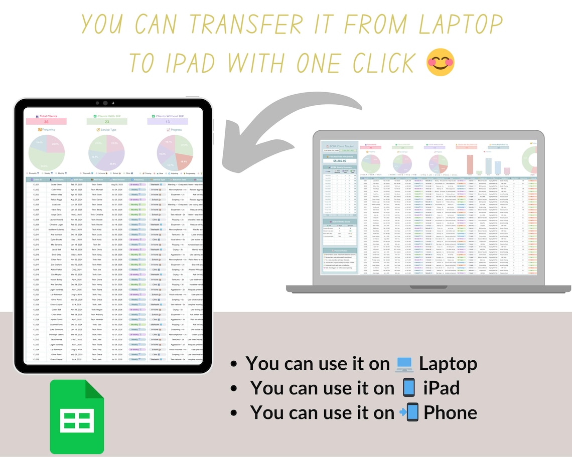BCBA Client Tracker - Bcba Tracker - Aba Planner - Bcba Resources ...