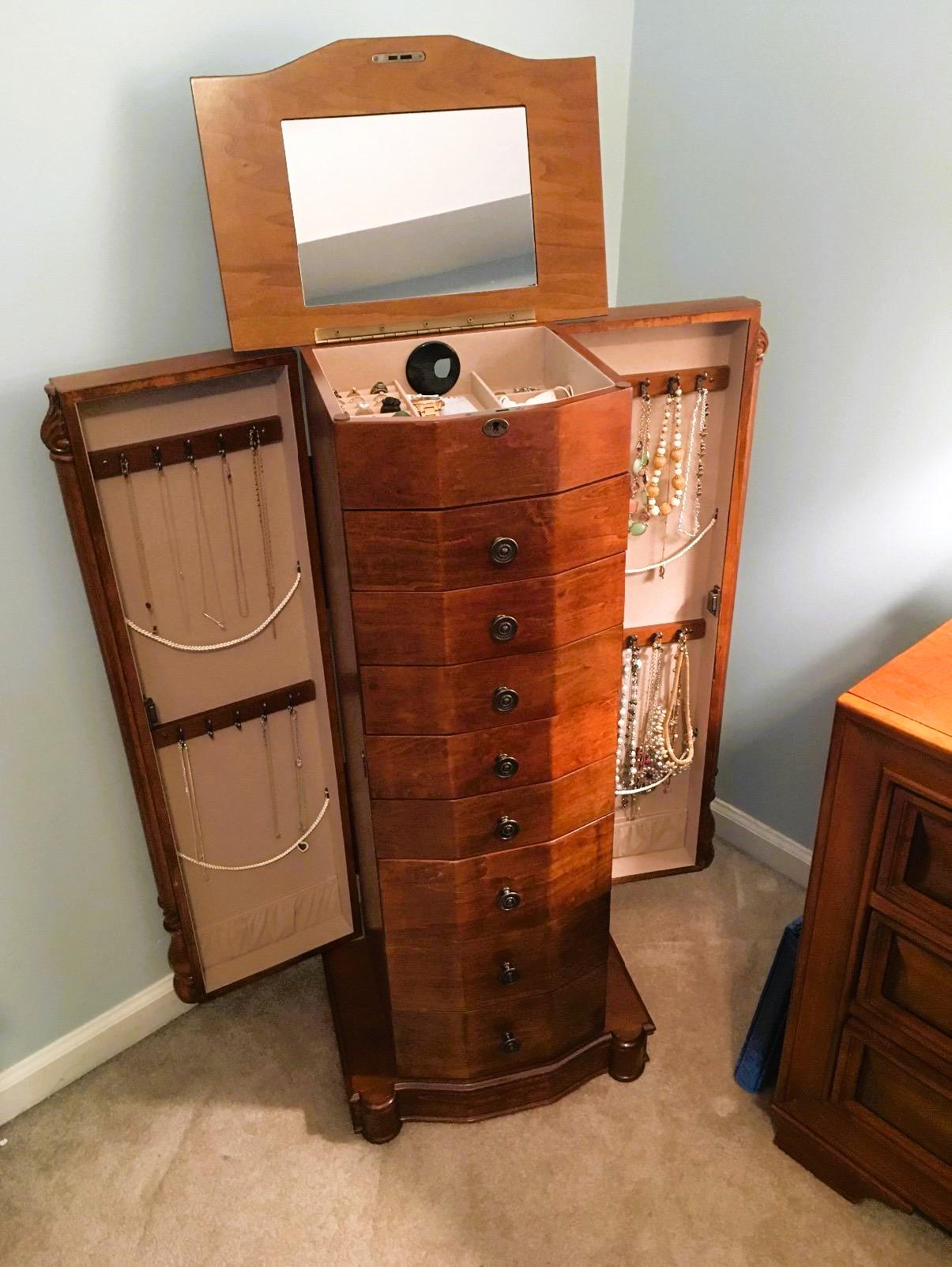 Jewelry Organizer Oak Jewelry Armoire Clearance Standing Jewelry