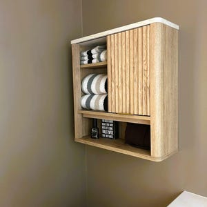 Wooden Medicine Cabinet with Adjustable Shelf | Bathroom Cabinet | Storage Cabinet | Kitchen Cabinet | Display Cabinet | Bathroom Organizer