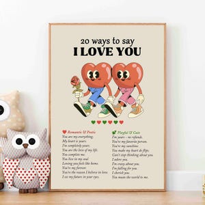 Valentinstag Geschenk, Liebesausdruck Wanddruck, Liebhabergeschenk, Romantische Kunst, Retro Liebe, DIGITAL DOWNLOAD