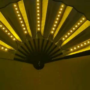 Yellow LED Light Up Clack Fan - Battery Operated