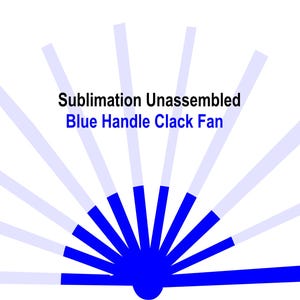 Blank Sublimation Clack Fan with Blue Handle (Unassembled)