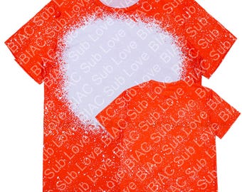 Orange Bleach Sublimation Shirt: Soft Cotton Feel