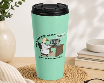 Personalized Medical Dosimetrist Travel Mug, Dosimetry Gift, CMD Gift, Dosimetrist Team Mug, 15oz Steel Mug